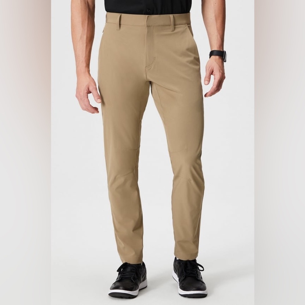 Mens Fabletics The Only Pants Casual Chino Tech - Dark Twill Khaki Size 32